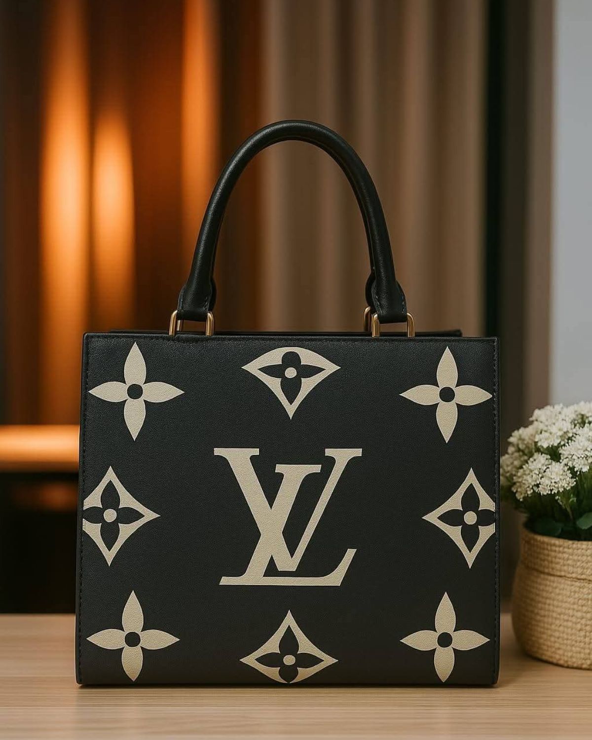Vintage Signature Pattern Handbag