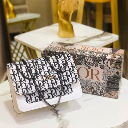 Premium Chain Bag Black & White