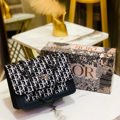 Premium Chain Bag Black & White
